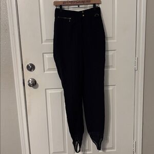 Schoeller Women's Black Wool Blend Stirrup Ski Pants vintage 10